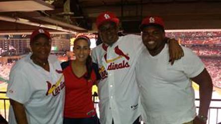 Patient Curtis Bryant and family at Cardinals Game