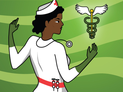 nurses superheroes in scrubs